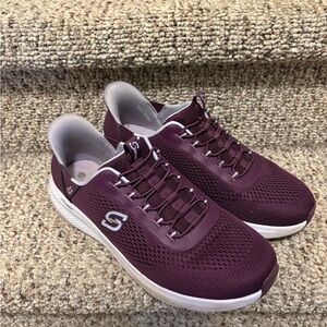 Skechers Purple Mesh Slip On Sneakers